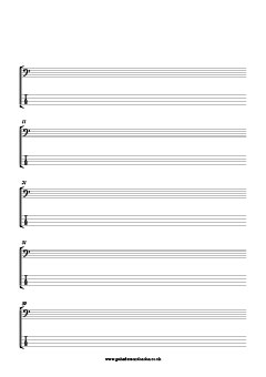 ... Guitar Lessons, thumbnail and link for free blank bass-TAB-stave paper